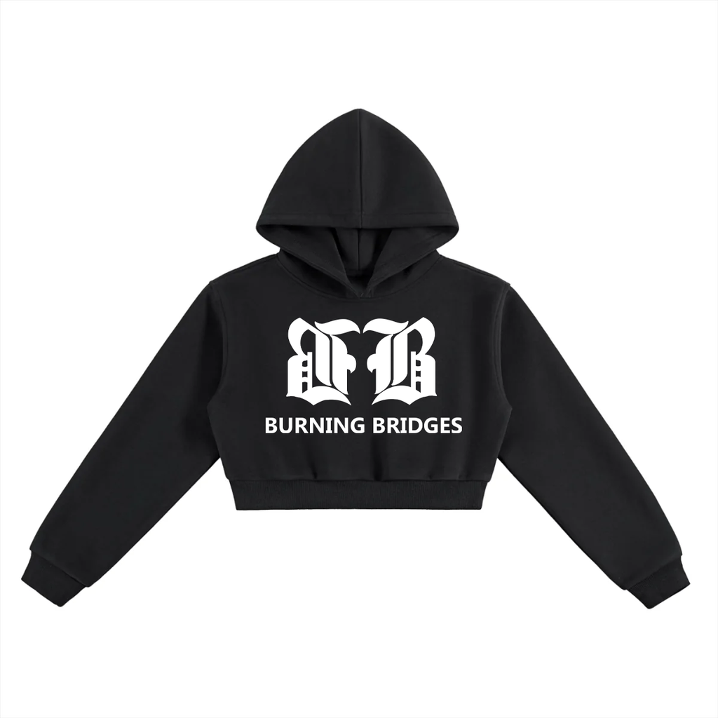 BURNING BRIDE$ Female Crop Hoodie