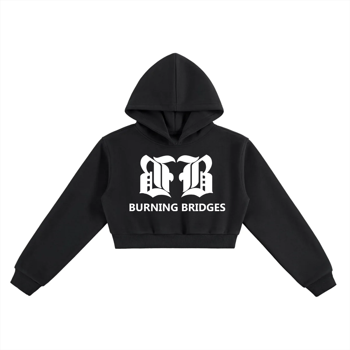 BURNING BRIDE$ Female Crop Hoodie
